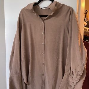 Zara size L Oversized Brown Shirt